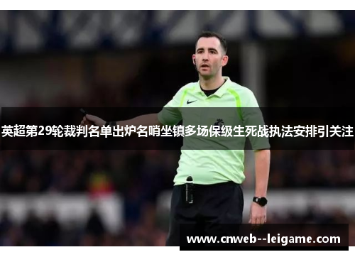 英超第29轮裁判名单出炉名哨坐镇多场保级生死战执法安排引关注 英超第29轮裁判名单出炉名哨坐镇多场保级生死战执法安排引关注